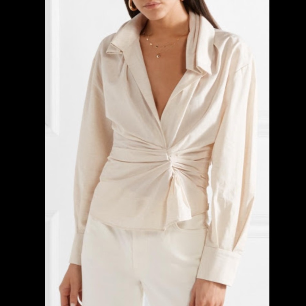 Jacquemus La Chemise Belem Ruched Shirt 40 S/M NWT